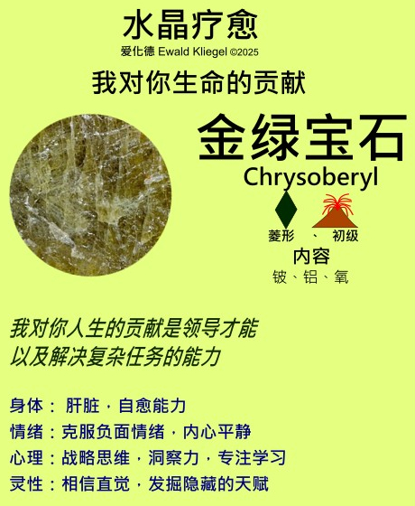 金绿宝石 chrysoberyl